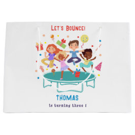 Laten we springen trampoline park kinderen verjaar groot cadeauzakje