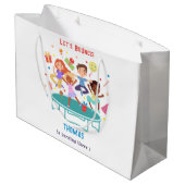 Laten we springen trampoline park kinderen verjaar groot cadeauzakje (Achterkant Gekanteld)