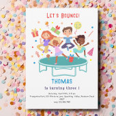 Laten we springen trampoline park kinderen verjaar kaart