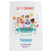 Laten we springen trampoline park kinderen verjaar medium cadeauzakje (Achterkant)