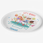 Laten we springen trampoline park kinderen verjaar papieren bordje (Gekanteld)