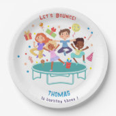 Laten we springen trampoline park kinderen verjaar papieren bordje (Voorkant)