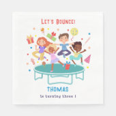 Laten we springen trampoline park kinderen verjaar servet (Voorkant)