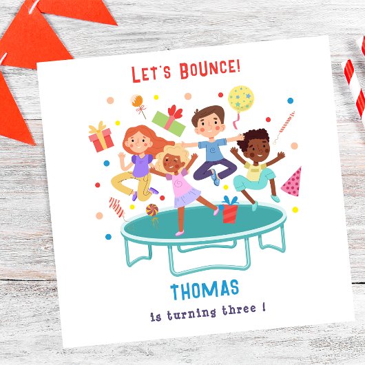 Laten we springen trampoline park kinderen verjaar servet