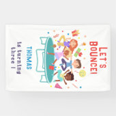 Laten we springen trampoline park kinderen verjaar spandoek (Horizontaal)