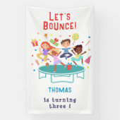 Laten we springen trampoline park kinderen verjaar spandoek (Verticaal)