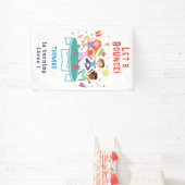 Laten we springen trampoline park kinderen verjaar spandoek (Insitu)