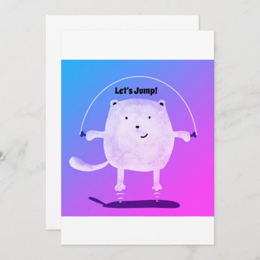 Laten we springen! Uitnodiging (Voorkant / Achterkant)