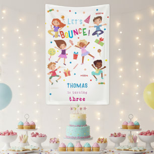 Laten we springen verjaardagspark kids verjaardag spandoek