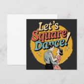 Laten we Square Dance doen Retro cadeau voor squar Save The Date (Voorkant / Achterkant)