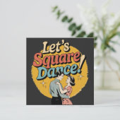 Laten we Square Dance doen Retro cadeau voor squar Save The Date (Staand voorkant)