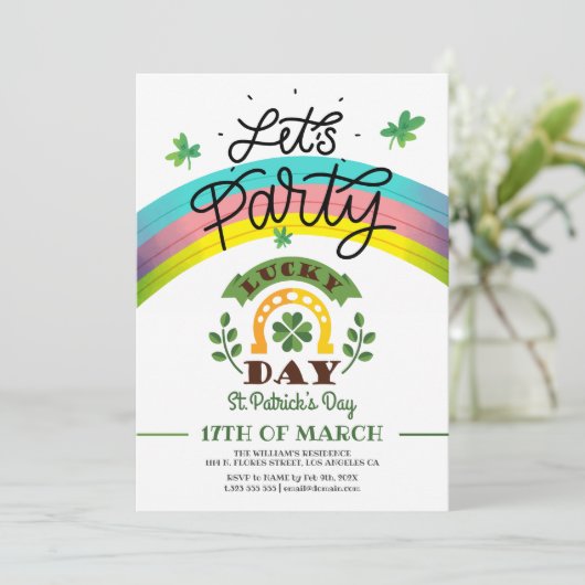 Laten we St. Patric dag uitnodiging (Staand voorkant)