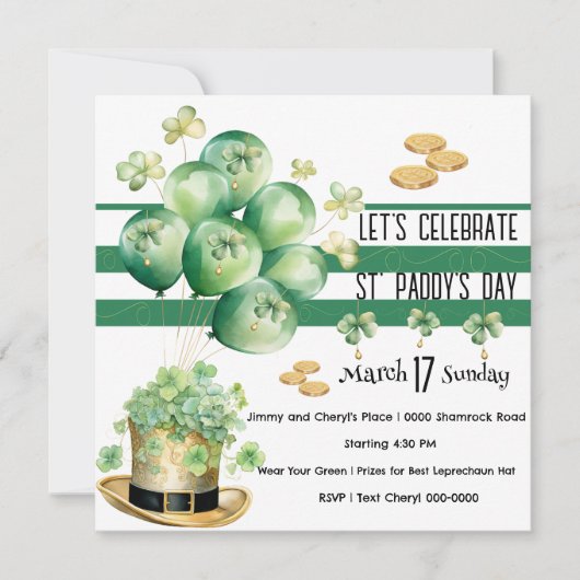 Laten we St. Patrick's Dag vieren  Kaart (Voorkant)