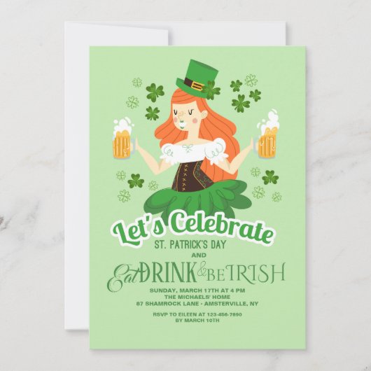 Laten we St. Patrick's Dag vieren Kaart (Voorkant)