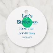 Laten we staken hebben plezier groene bal verjaard bedankjes labels (Achterkant)