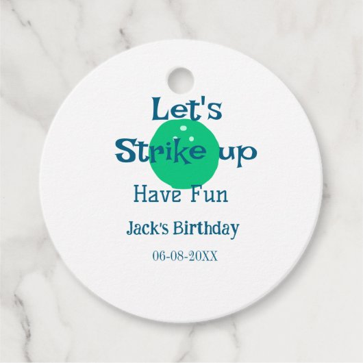 Laten we staken hebben plezier groene bal verjaard bedankjes labels (Voorkant)