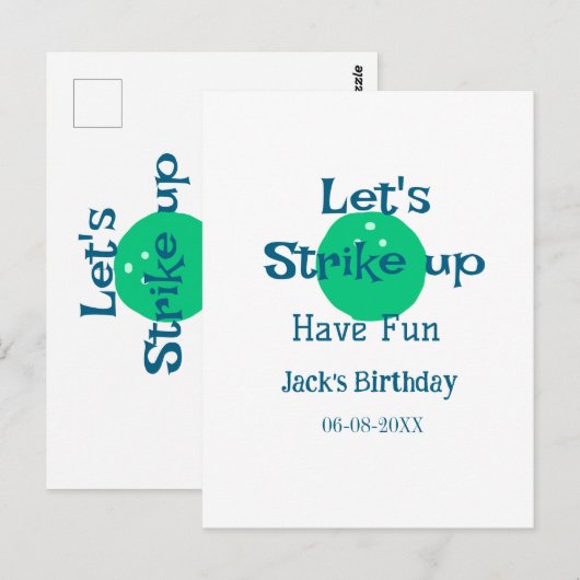 Laten we staken hebben plezier groene bal verjaard briefkaart (Voorkant / Achterkant)