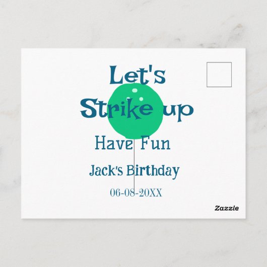 Laten we staken hebben plezier groene bal verjaard briefkaart (Achterkant)