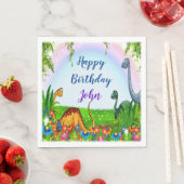 Laten we Stomp en Roar Dinosaur Birthday Party Servet (Insitu)