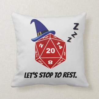 Laten we stoppen met Rest D20 Wizard Sierkussen