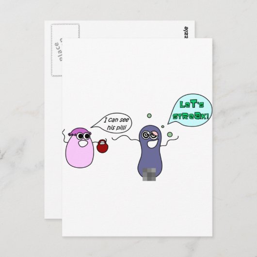 Laten we Streak Briefkaart (Voorkant / Achterkant)