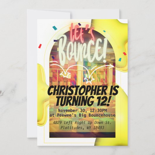 Laten we stuiteren! Bday-uitnodiging Kaart (Voorkant)