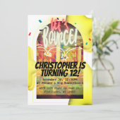 Laten we stuiteren! Bday-uitnodiging Kaart (Staand voorkant)