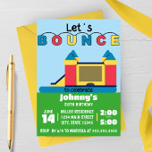 Laten we stuiteren, stuiteren huis verjaardagsfees kaart