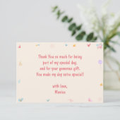 Laten we stuiterende eenhoorns kinderverjaardag bedankkaart (Staand voorkant)