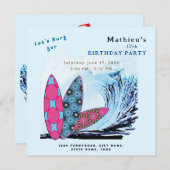 Laten we surfplank strand verjaardagsfeestje surfe kaart (Voorkant / Achterkant)