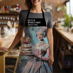 Laten we taart bakken Funny Sayings Schort<br><div class="desc">Stap in de keuken als royalty met dit speelse en stijlvolle schort! Met een grillig portret geïnspireerd door Marie Antoinette, combineert dit schort charme met een eigentijdse twist die ideaal is voor elke bakkoningin. De gedurfde uitdrukking "Let Us Bake Cake!" maakt het duidelijk: je bent hier om de snoepjes op...</div>