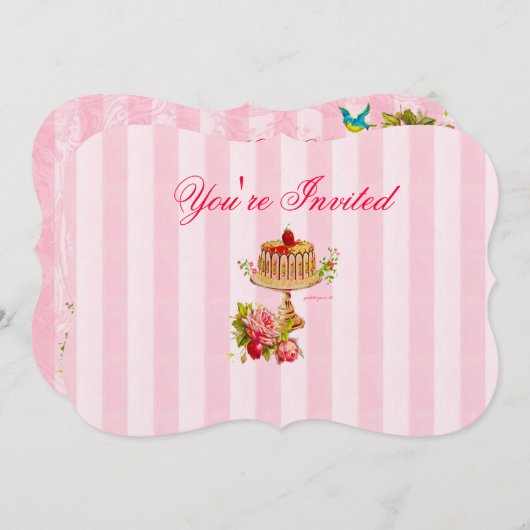 Laten we taart eten 5 "x 7" gevormde uitnodigingen (Voorkant / Achterkant)