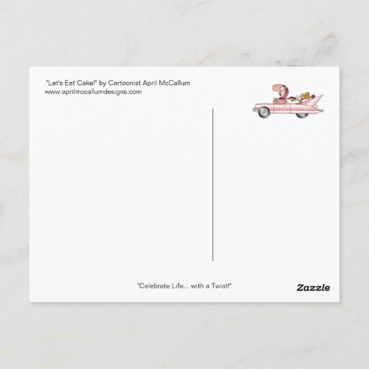 LATEN WE TAART ETEN! Briefkaart van April McCallum (Achterkant)