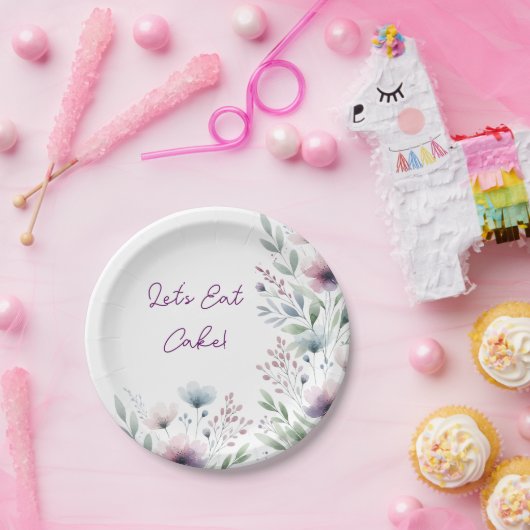 Laten we taart eten! Mooie botanische trouwtaart Papieren Bordje (Feest)