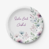 Laten we taart eten! Mooie botanische trouwtaart Papieren Bordje (Voorkant)