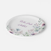 Laten we taart eten! Mooie botanische trouwtaart Papieren Bordje (Gekanteld)