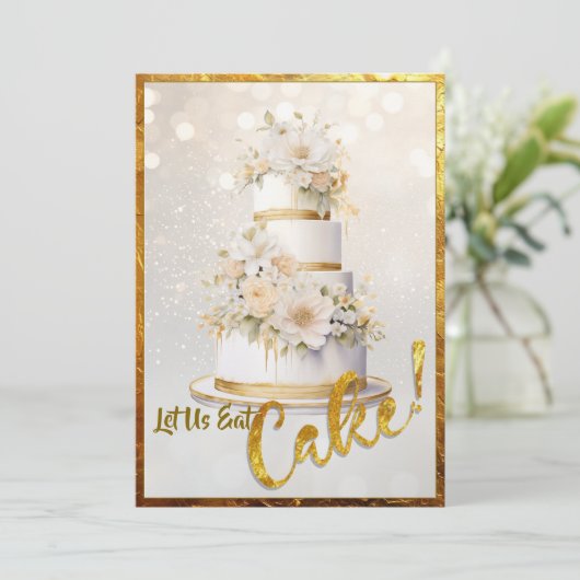 Laten we taart eten! Uitnodiging (Staand voorkant)