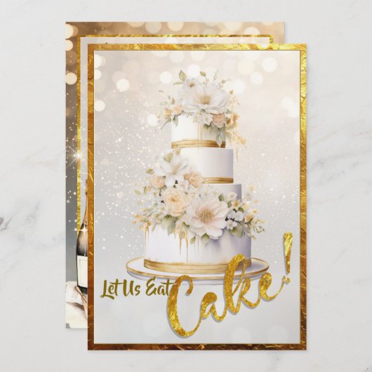 Laten we taart eten! Uitnodiging (Voorkant / Achterkant)