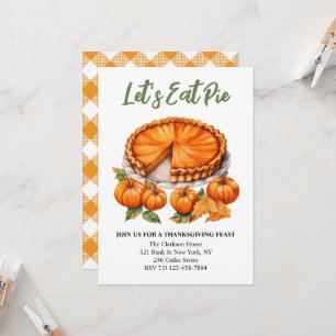 Laten we taart Thanksgiving waterverf eten Kaart