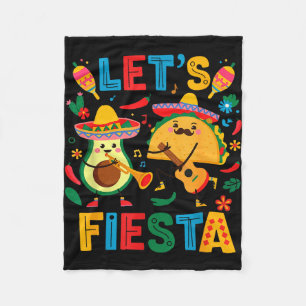 Laten we taco-avocado-feest vieren lustige cinco d fleece deken