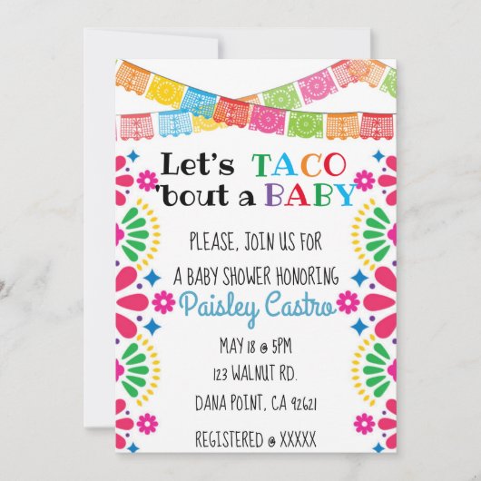 Laten we Taco 'bout a Baby Invitation Kaart (Voorkant)
