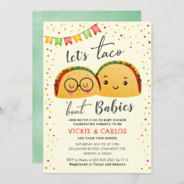 Laten we Taco Bout Babies Co-ed Twin Baby shower o Kaart