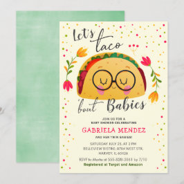 Laten we Taco Bout Baby's Twin Baby shower Sprinkl Kaart