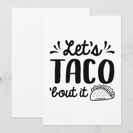 Laten we Taco "Bout it" zeggen Bedankkaart (Voorkant / Achterkant)