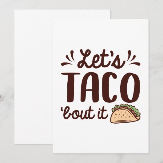 Laten we Taco "Bout it" zeggen Bedankkaart (Voorkant / Achterkant)