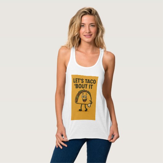 Laten we Taco "Bout it" zeggen Tanktop (Volledige Voorkant)