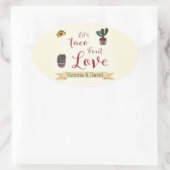 Laten we Taco 'bout Love Fiesta Thema Bruidsfeest Ovale Sticker (Tas)