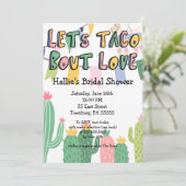 Laten we Taco Bout Love Fiesta Threadings Invitati Kaart (Staand voorkant)