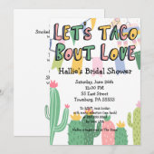 Laten we Taco Bout Love Fiesta Threadings Invitati Kaart (Voorkant / Achterkant)