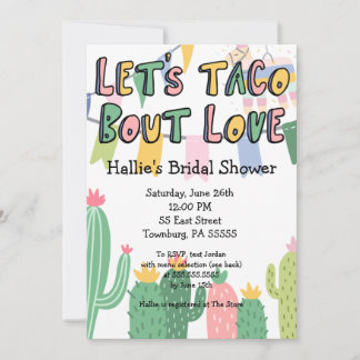 Laten we Taco Bout Love Fiesta Threadings Invitati Kaart